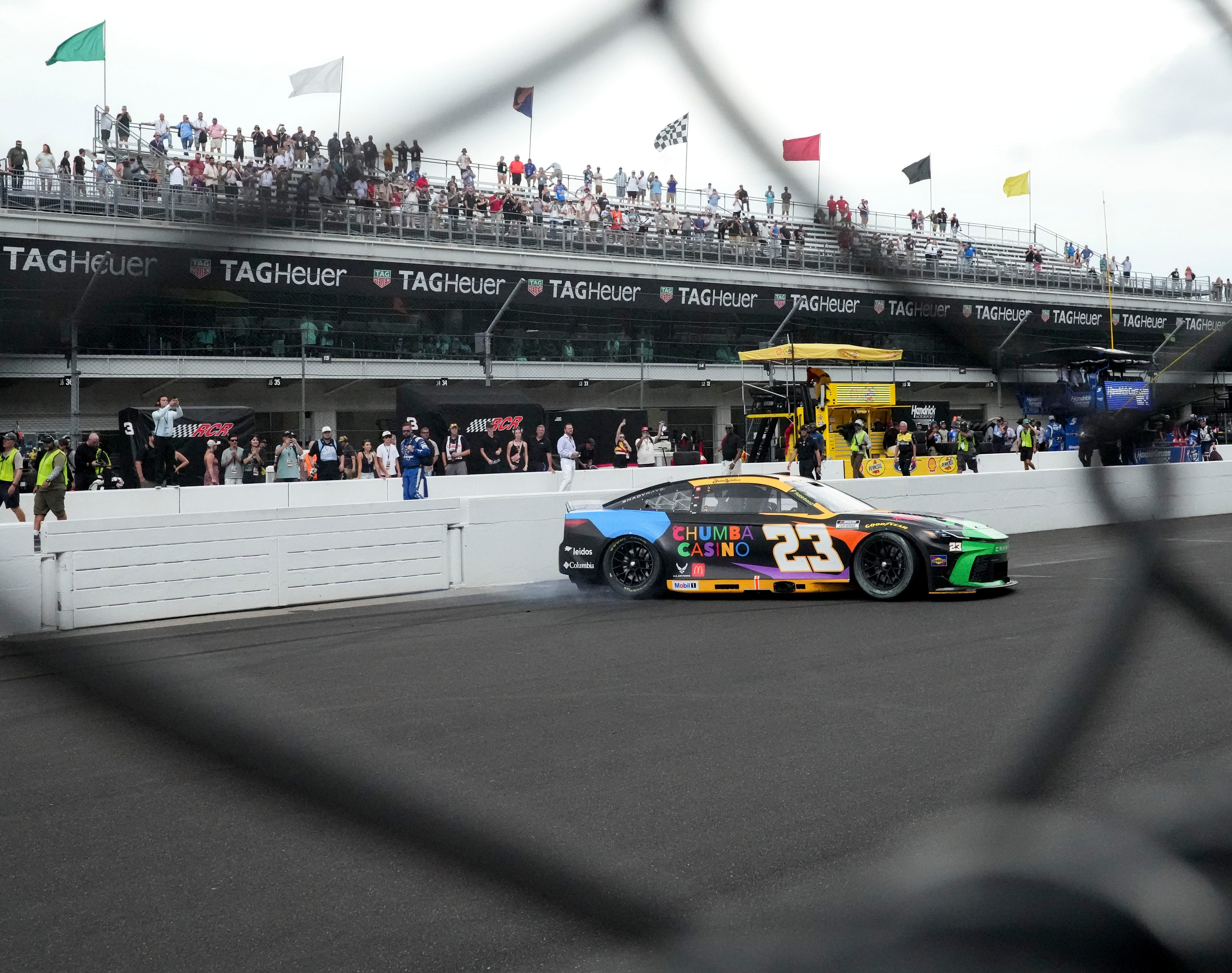 Bubba Wallace drove the #23 Toyota Camry to victory at Indianapolis Motor Speedway - Source: Imagn
